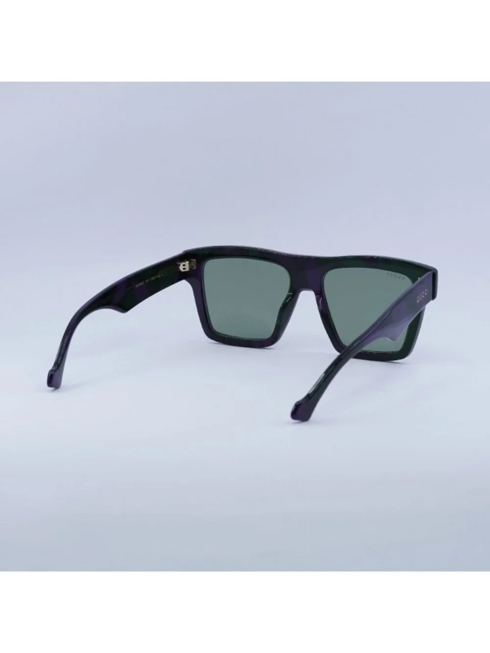 Gucci GG0962S 014 Sunglasses Purple Square Frame, Green Lenses